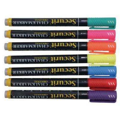 SECURIT  Lots de 7 Feutres-Craie &agrave; encre liquide Color&eacute; - Taille de mine 1-2mm
