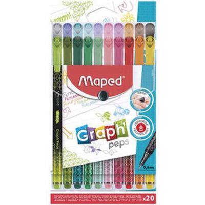 MAPED  etui de 20 feutres fineliner graphpeps 0,4 mm assortis 749151