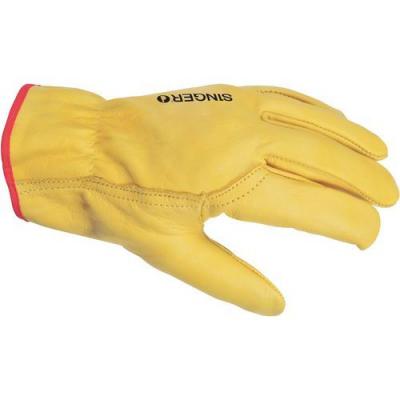 SINGER SAFETY Gants De Manutention Cuir Tout Fleur En Jaune Avec Elastique De Taille 11