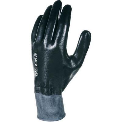 SINGER SAFETY Gants De Manutention Noir En Nylon Tout Enduit Nitrile De Taille 10