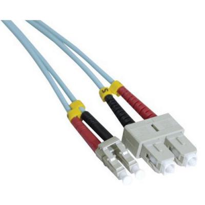 CUC Jarreti&egrave;re optique duplex HD multi OM3 50/125 SC-UPC/LC-UPC aqua - 2 m