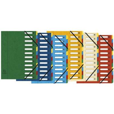 EXACOMPTA Jeu De 6 Trieurs Carte Lustr&eacute; &Agrave; Fen&ecirc;tre Assorties 12sections