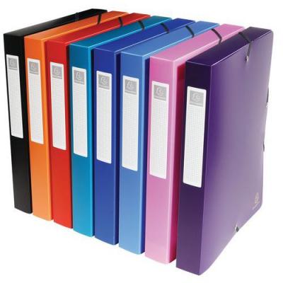 EXACOMPTA Jeu De 8 Boites Classement Pp Opaque Dos De 4 Cm Assorties