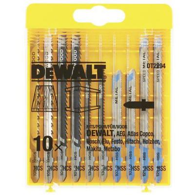 DEWALT Jeu de 10 Lames de scie sauteuse pour bois et m&eacute;tal  DT2294-QZ