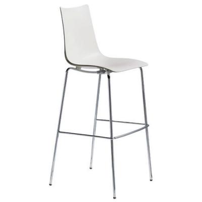 Lot De 2 Tabourets Zebra Hauteur 65 Cm Lin - Chrom&eacute;