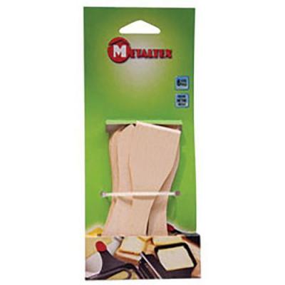 METALTEX  589703 Lot de 6 Spatules &agrave; Raclette Bois - 12.5 cm