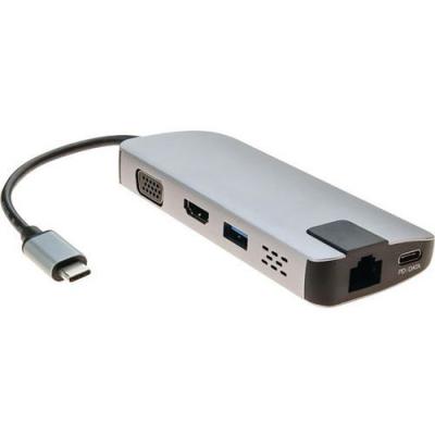EXC Mini dock USB 3.1 Type-C HDMI 4K-VGA-LAN-HUB +chargeur USB P.D.