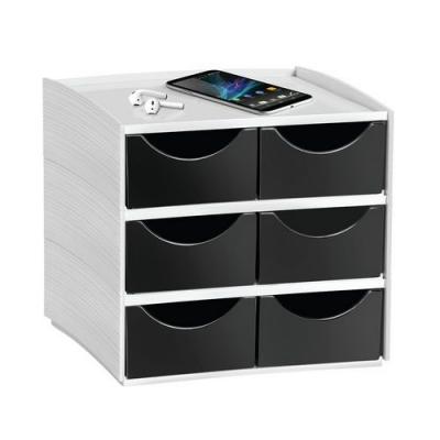 CEP Mini module de rangement plastique My Cube 6 tiroirs noirs - Noir -