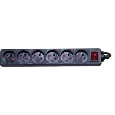 DEXLAN Multiprise 6 prises avec interrupteur noire - 4,0 m