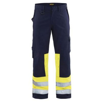 BLAKLADER Pantalon De Travail Multinormes Marine/jaune Fluorescent Taille 44