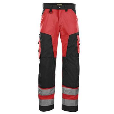 BLAKLADER Pantalon Haute Visibilit&eacute; Rouge Fluorescent/noir Taille 54