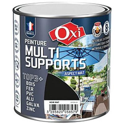 OXI Peinture Bois Fer Pvc Mat 500ml Noir Double Action