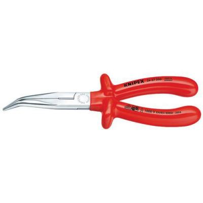 KNIPEX Pince Becs Demi-ronds 200mm Coud&eacute;s - Chrom&eacute;e - Surmoul&eacute; - Isol&eacute;e 1000v