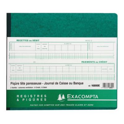 EXACOMPTA Piq&ucirc;re Journal De Caisse Ou Banque &Agrave; T&ecirc;te Paresseuse 27x32cm