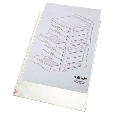 ESSELTE  55231 Pochettes Perfor&eacute;es En Polypropyl&egrave;ne Grain&eacute; A3 80 Transparent Lot De 50