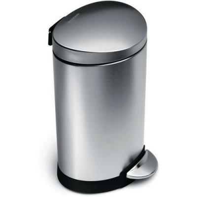 SIMPLEHUMAN Poubelle Pour Sanitaire Demi-ronde 10l Simpele Human Couleur: Argent