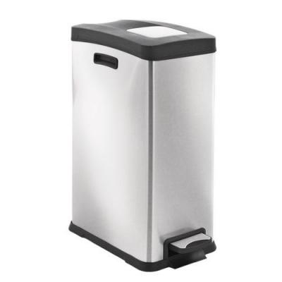 EKO  Poubelle &agrave; p&eacute;dales en acier inoxydable mat 30&nbsp;litres
