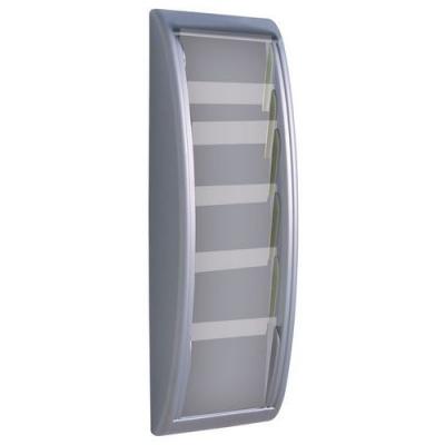 Pr&eacute;sentoir Quick Fit Syst&egrave;me - 5 Cases 1/3 A4 - Coloris Aluminium