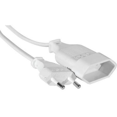 CONECTICPLUS Rallonge Secteur Fiche Bipolaire 1.80M - Blanche