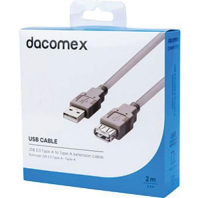DACOMEX  Rallonge USB 2.0 Type-A - Type A grise - 2 m