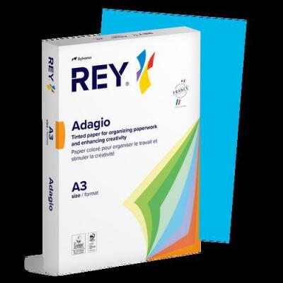 REY Ramette 500 Feuilles Vives 80g A3 - Bleu Mer