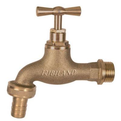 RIBILAND Robinet de jardin laiton 1/2 + raccord cannel&eacute;.
