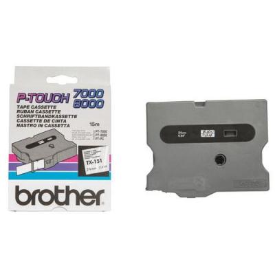 BROTHER Cassette rubans  6 mm Noir/Blanc