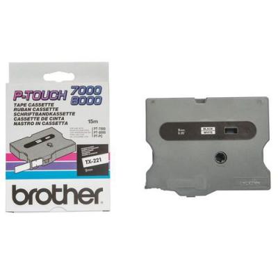 BROTHER Cassette rubans  9 mm Noir/Blanc