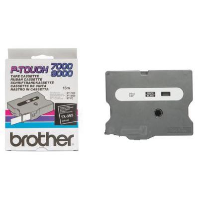 BROTHER Cassette ruban  24mm Blanc / noir