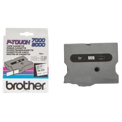 BROTHER Cassette ruban  24mm Noir / Transparent