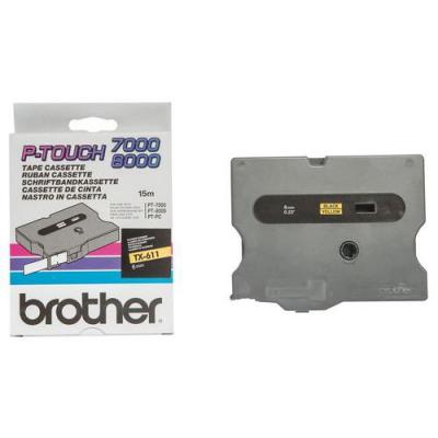 BROTHER Cassette rubans  6 mm Noir/Jaune