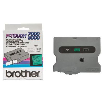 BROTHER Cassette ruban  24mm Noir / vert