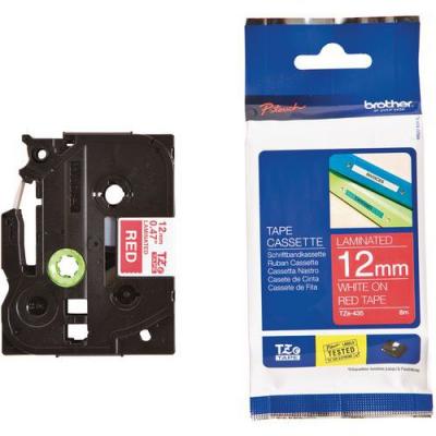 BROTHER  Ruban P-TOUCH TZE-435 - Blanc / Rouge - 12mm