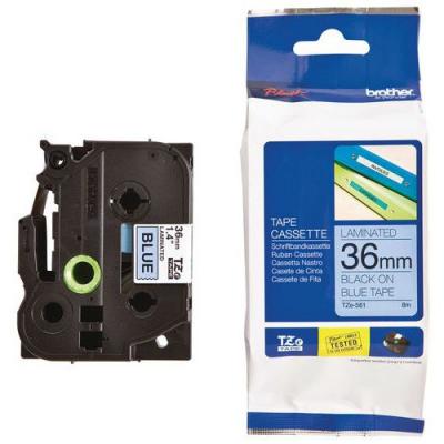 BROTHER Cassette &agrave; ruban  pour &eacute;tiqueteuse Noir sur bleu (TZ-561) 36mm