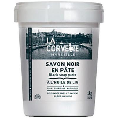LA CORVETTE Savon noir  Savonnerie du midi en p&acirc;te &agrave; l&acute;huile de lin 1kg