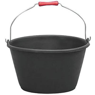 ALUMINIUM ET PLASTIQUE Seau Vendange Gradu&eacute; Noir Avec Poign&eacute;e En Bois 16l