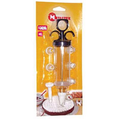 METALTEX  Seringue pour d&eacute;coration &agrave; piston avec 8 douilles