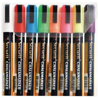 SECURIT Marqueurs Craie  Illumigraph Pointe Ciseau - Lot De 8