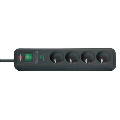 BRENNENSTUHL Socle Ecoline 4 Prises Noir 14m Parasurtenseur
