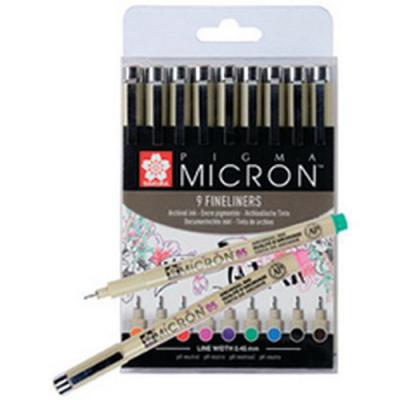 SAKURA  Pigma Micron Feutres Pointe Fine - Lot De 9 Couleurs