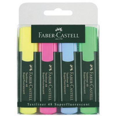 FABER CASTELL FABER-CASTELL Surligneur TEXTLINER 48 REFILL, &eacute;tui de 6 - Lot de 4