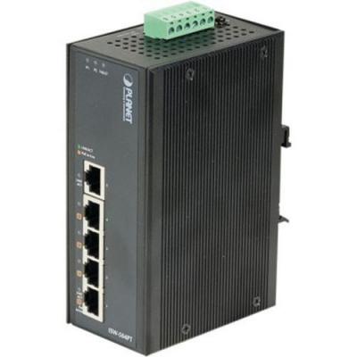 PLANET TECHNOLOGY Planet sw indust 5P 10/100 dont 4 Injecteurs PoE 15W -45/75&deg;