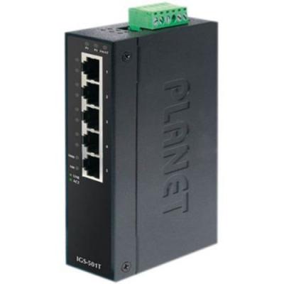 PLANET TECHNOLOGY CORP. Planet Switch Indust Gigabit -40/75&deg; - 5 ports 10/100/1000