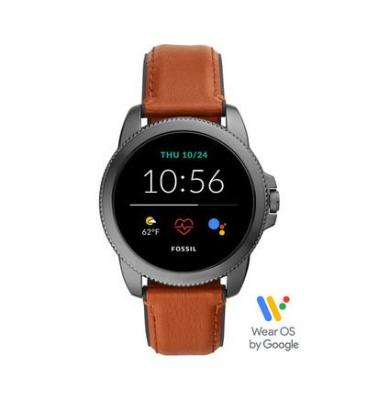 FOSSIL Q Montre Homme Connect&eacute;e  en Cuir Marron